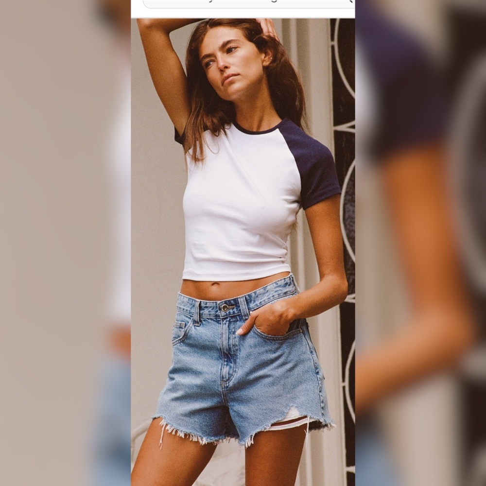 NWT Cotton:On High Mom Denim Short Size 4